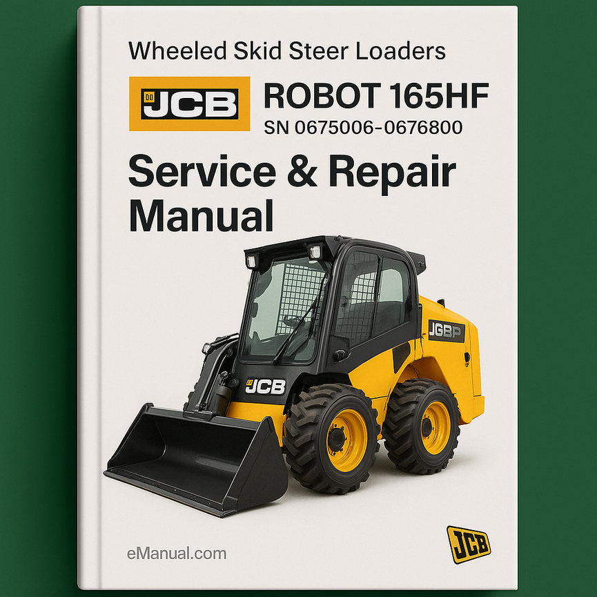 JCB ROBOT 165HF WHEELED SKID Steer LoaderS SN 0675006-0676800 Service Repair Manual