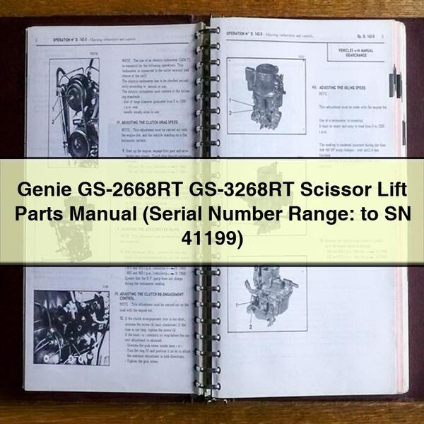 Genie GS-2668RT GS-3268RT Scissor Lift Parts Manual (Serial Number Range: to SN 41199) PDF Download