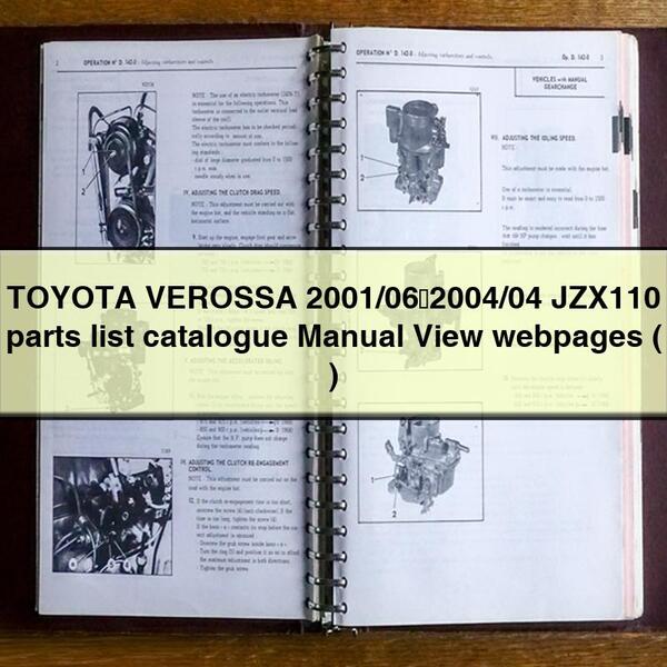 TOYOTA VEROSSA 2001/06&#65374;2004/04 JZX110 parts list catalogue Manual View webpages ( PDF Download )
