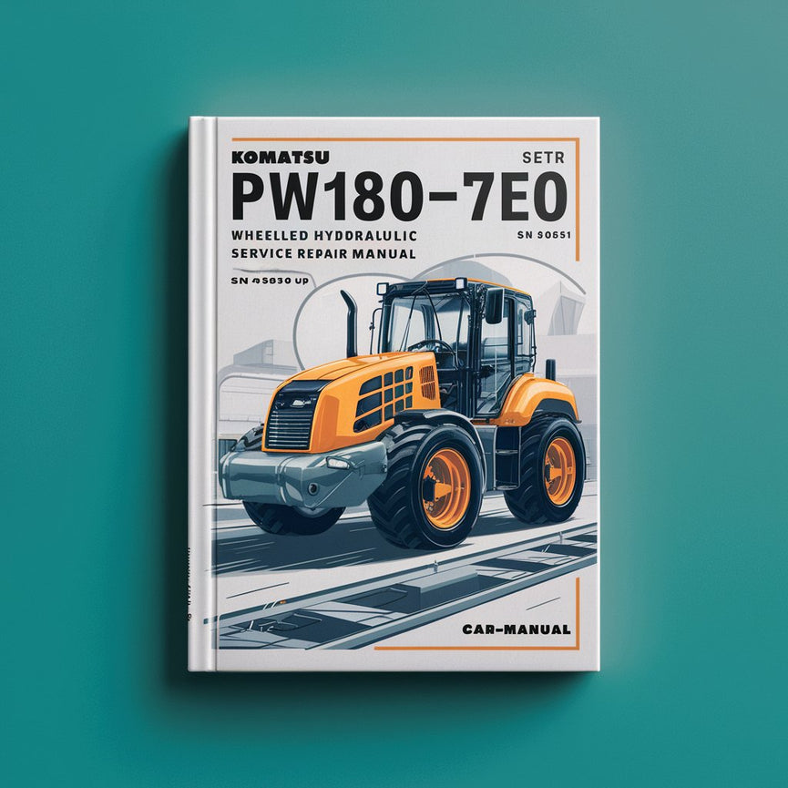 Komatsu PW180-7E0 Wheeled Hydraulic Excavator Service Repair Shop Manual S/N 55051 and up