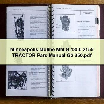 Minneapolis Moline MM G 1350 2155 Tractor Pars Manual G2 350