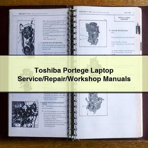 Toshiba Portege Laptop Service/Repair/Workshop Manuals PDF Download