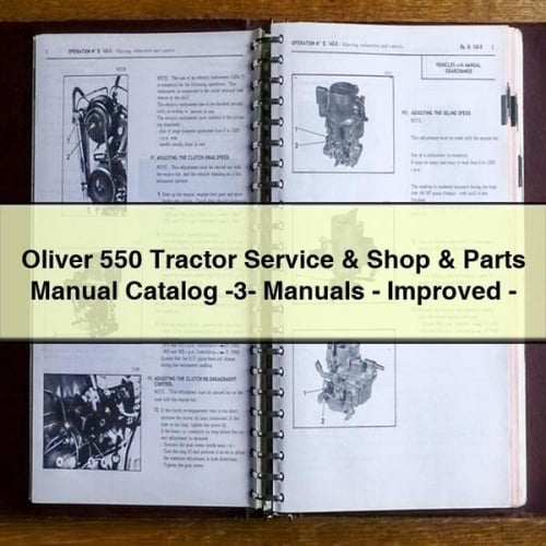 Oliver 550 Traktor Service &amp; Shop &amp; Teilehandbuch Katalog -3- Handbücher - Verbessert - Download PDF