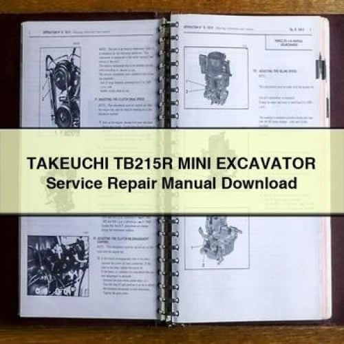 TAKEUCHI TB215R MINI Excavator Service Repair Manual Download PDF