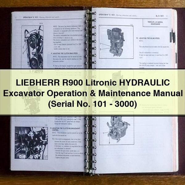 LIEBHERR R900 Litronic HYDRAULIC Excavator Operation & Maintenance Manual (Serial No. 101-3000)