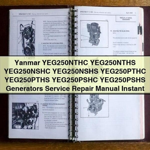 Yanmar YEG250NTHC YEG250NTHS YEG250NSHC YEG250NSHS YEG250PTHC YEG250PTHS YEG250PSHC YEG250PSHS Generators Service Repair Manual Instant Download PDF