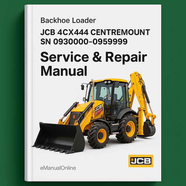 JCB 4CX444 CENTREMount Backhoe Loader SN 0930000-0959999 Service Repair Manual