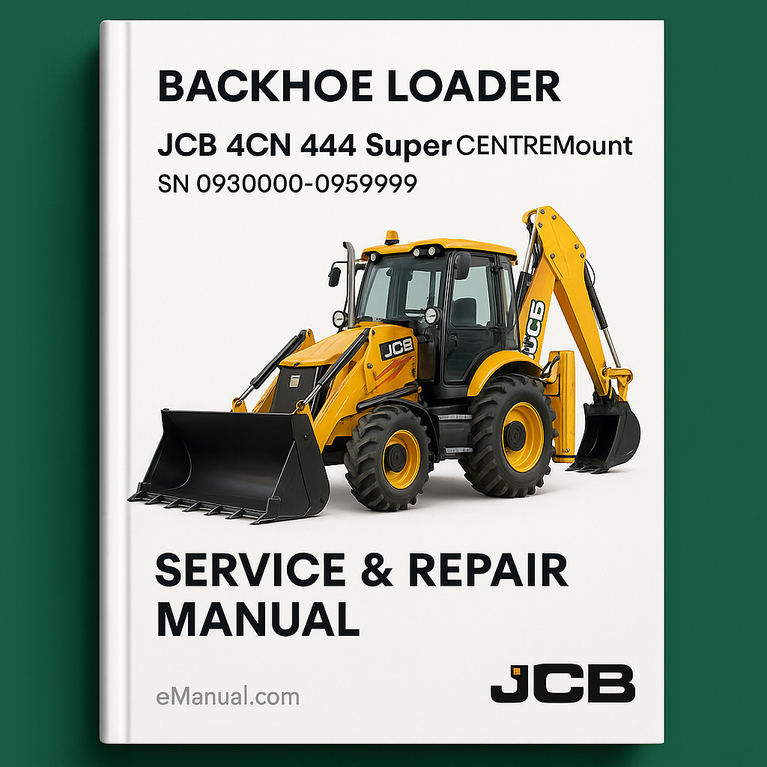 JCB 4CN 444 Super CENTREMount Backhoe Loader SN 0930000-0959999 Service Repair Manual
