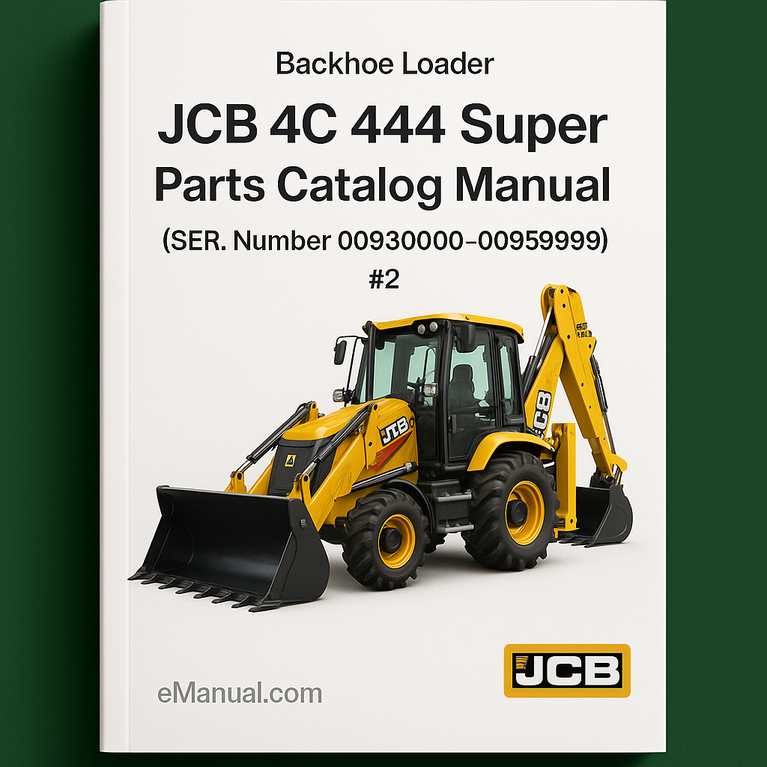 JCB 4C 444 Super Backhoe Loader Parts Catalog Manual (SER. Number 00930000-00959999) #2