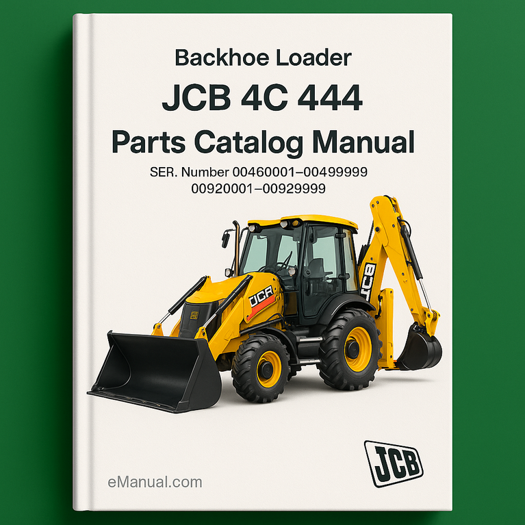 JCB 4C 444 Backhoe Loader Parts Catalog Manual (SER. Number 00460001-00499999 00920001-00929999) #1