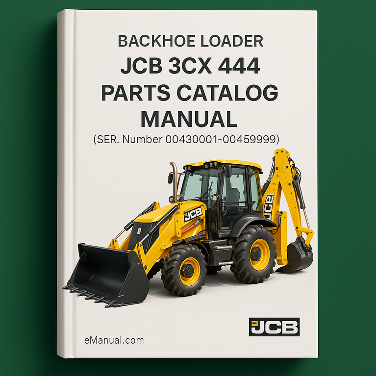 JCB 3CX 444 Backhoe Loader Parts Catalog Manual (SER. Number 00430001-00459999)