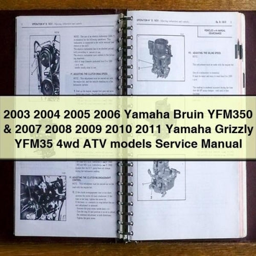 2003 2004 2005 2006 Yamaha Bruin YFM350 & 2007 2008 2009 2010 2011 Yamaha Grizzly YFM35 4wd ATV models Service Manual