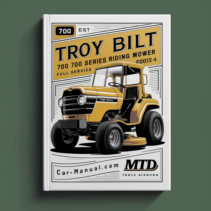 MTD TROY BILT 700 Series RIDING Mower Full Service & Repair Manual 2010-2014 PDF Download