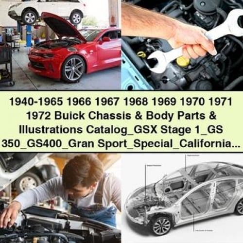 1940-1972 Buick Chassis & Body Parts & Illustrations Catalog GSX Stage 1 GS 350 GS400 Gran Sport Special California GS Skylark Sportwagon LeSabre Electra 225 Riv