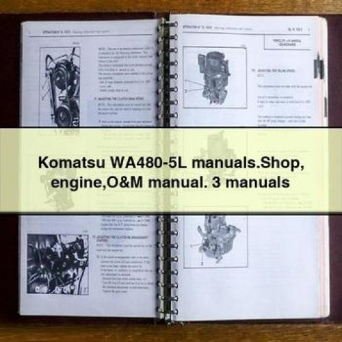 Komatsu WA480-5L Manuals.Shop engine O&M Manual. 3 Manuals