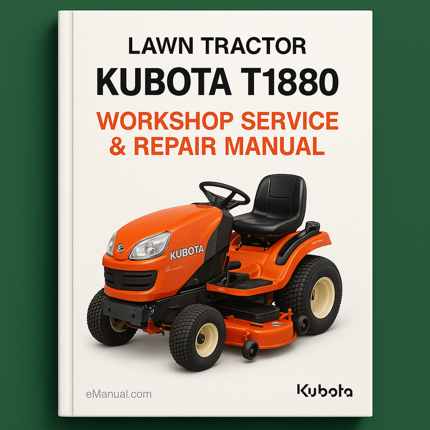 Kubota T1880 Lawn Tractor Workshop Service Repair Manual