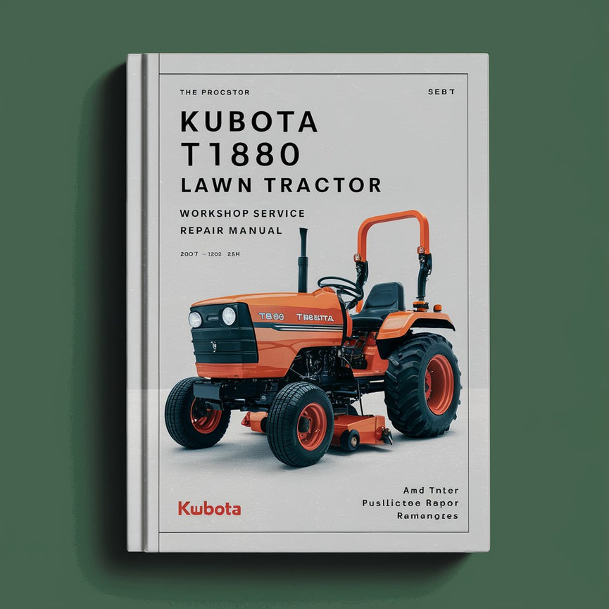 Kubota T1880 Lawn Tractor Workshop Service Repair Manual PDF Download