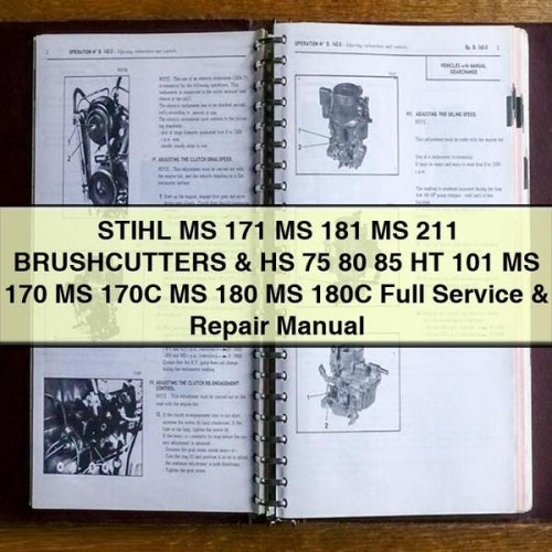 STIHL MS 171 MS 181 MS 211 BRUSHCUTTERS & HS 75 80 85 HT 101 MS 170 MS 170C MS 180 MS 180C Full Service & Repair Manual PDF Download