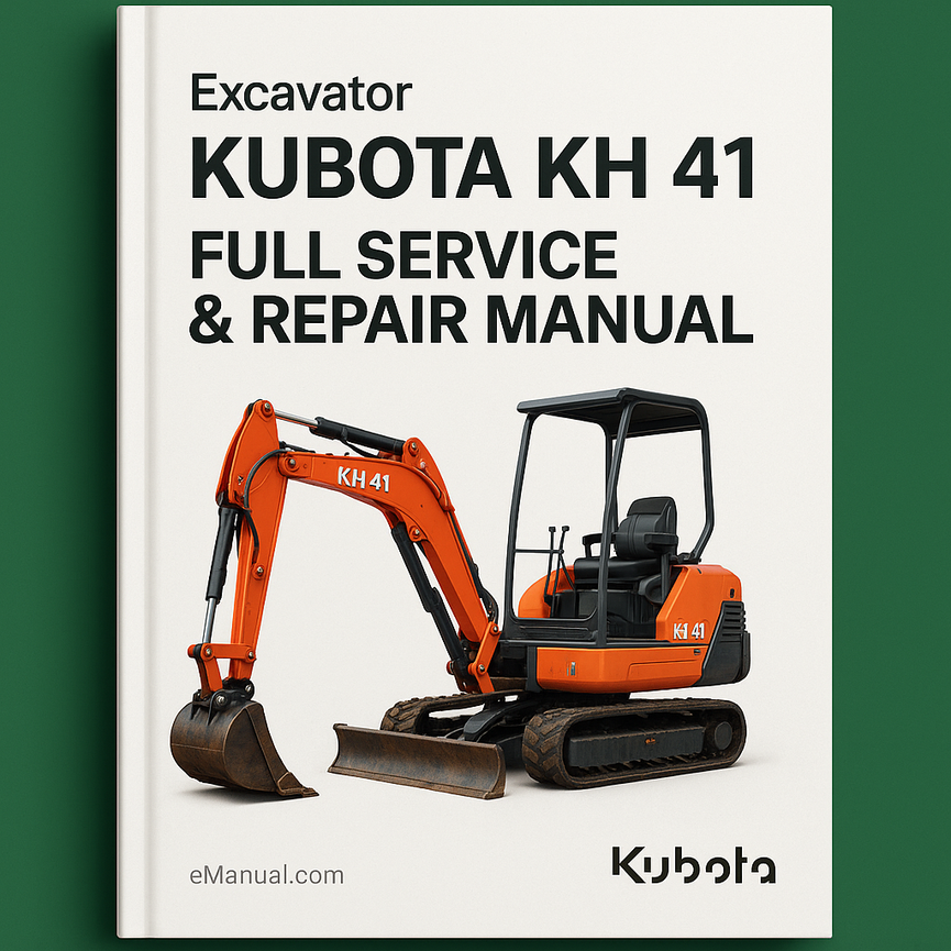 Kubota KH 41 Bagger Komplettes Service-Reparaturhandbuch