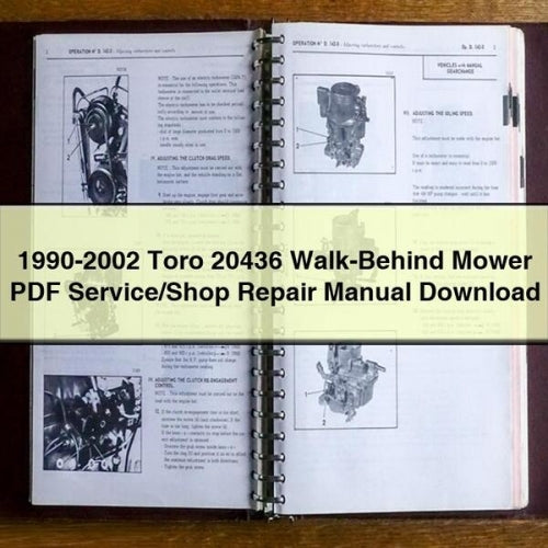 1990-2002 Toro 20436 Walk-Behind Mower Service/Shop Repair Manual