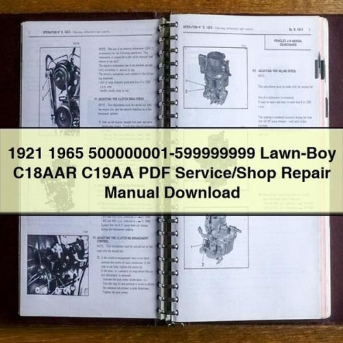 1921 1965 500000001-599999999 Lawn-Boy C18AAR C19AA PDF Service/Shop Repair Manual Download