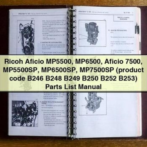 Ricoh Aficio Mp5500, Mp6500, 7500, Mp5500sp, Mp6500sp, MP7500SP Parts Catalog PDF