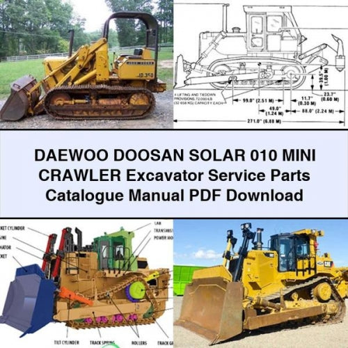 DAEWOO DOOSAN SOLAR 010 MINI Crawler Excavator Service Parts Catalogue Manual PDF Download