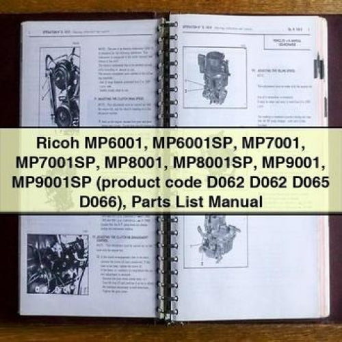Ricoh Mp6001sp/mp7001sp/mp8001sp/mp9001sp Parts Catalog PDF
