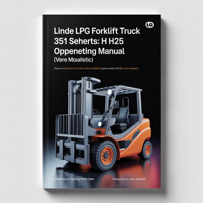Linde LPG Forklift Truck 351-02 Series: H20 H25 Operating Manual (User Manual) PDF Download
