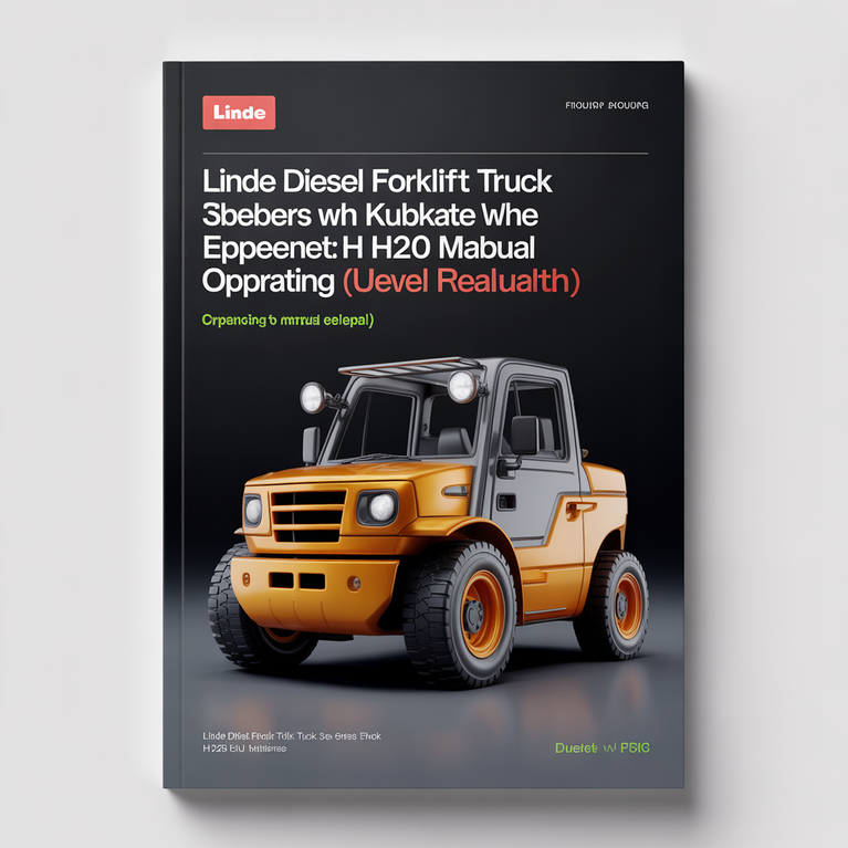 Linde Diesel Forklift 351-05 Series with Kubota Engine: H20 H25 H30 Operating Manual (User Manual)