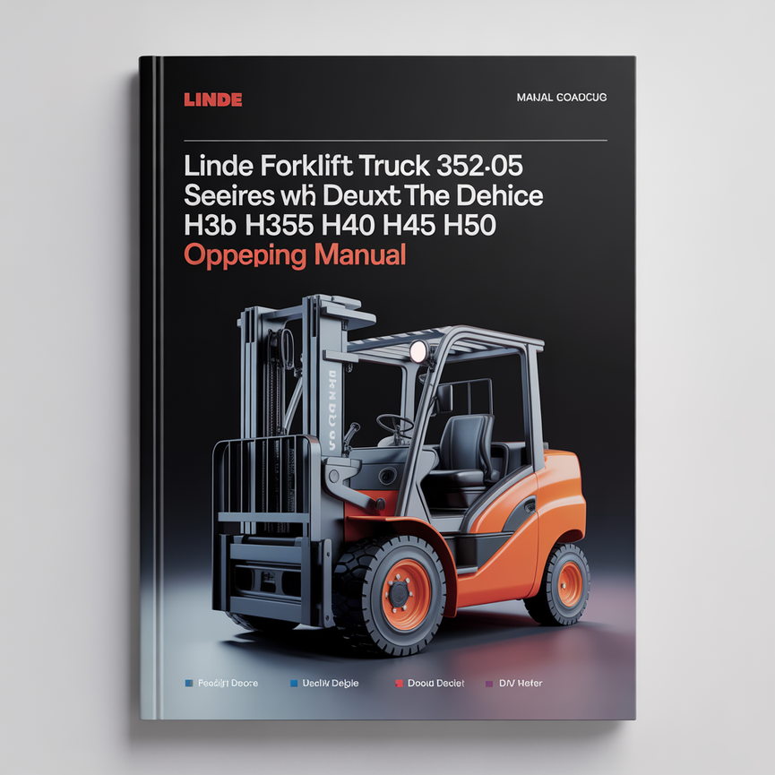 Linde Forklift Truck 352-05 Series with Deutz Diesel Engine: H35 H40 H45 H50 Operating Manual PDF Download