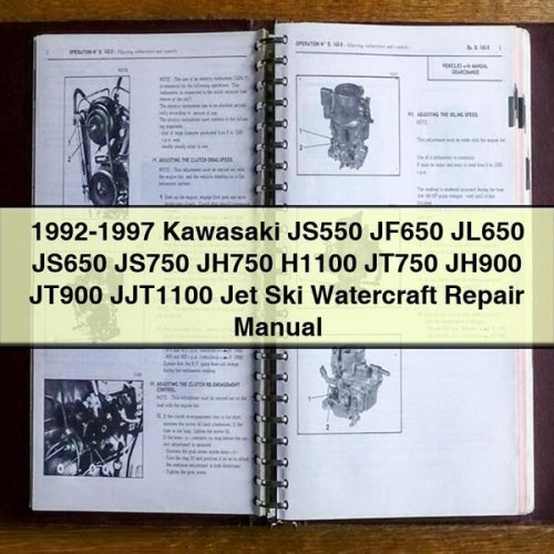 1992-1997 Kawasaki JS550 JF650 JL650 JS650 JS750 JH750 H1100 JT750 JH900 JT900 JJT1100 Jet Ski Watercraft Repair Manual PDF Download