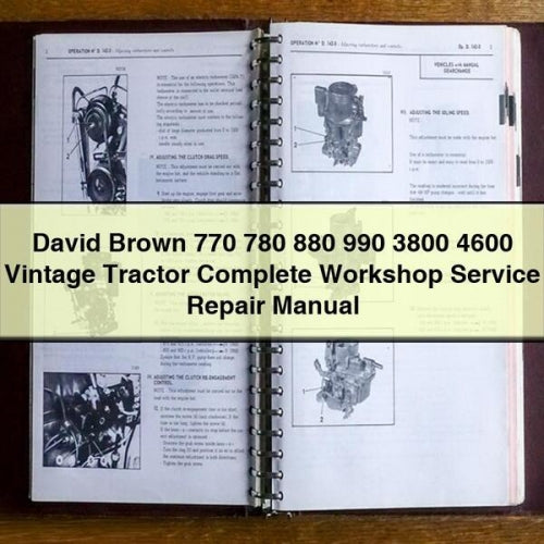 David Brown 770 780 880 990 3800 4600 Vintage Tractor Complete Workshop Service Repair Manual