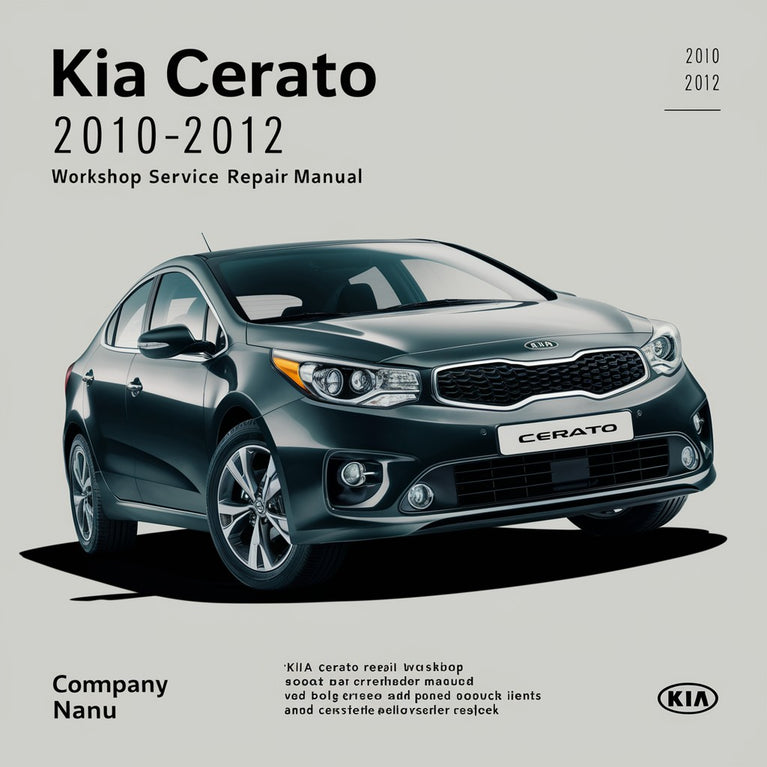 Kia Cerato 2010-2012 Workshop Repair Service Manual PDF Download