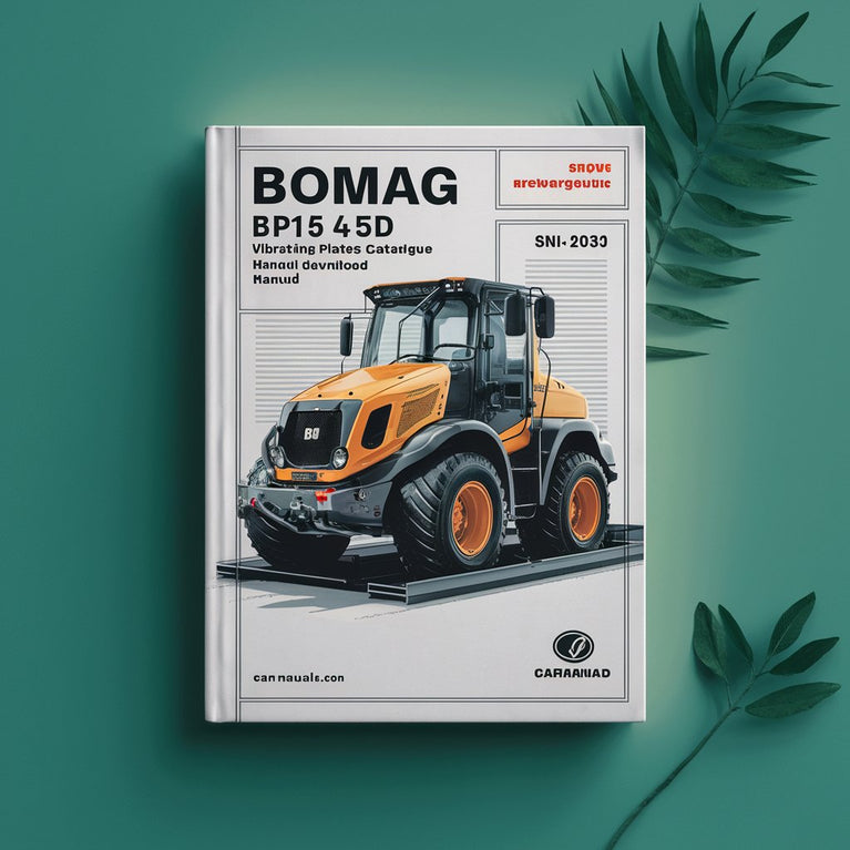 Bomag BP15/45D Vibrating plates non reversible Service Parts Catalogue Manual Instant Download SN101630200101-101630200520 PDF