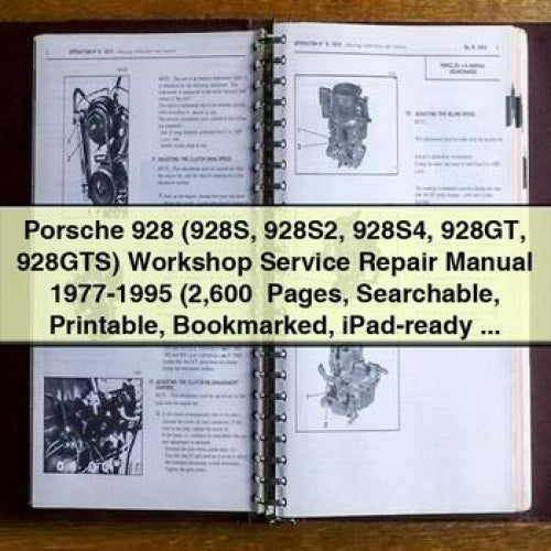 Porsche 928 (928S 928S2 928S4 928GT 928GTS) Workshop Service Repair Manual 1977-1995 (2 600+ Pages Searchable Printable Bookmarked iPad-ready PDF) Download