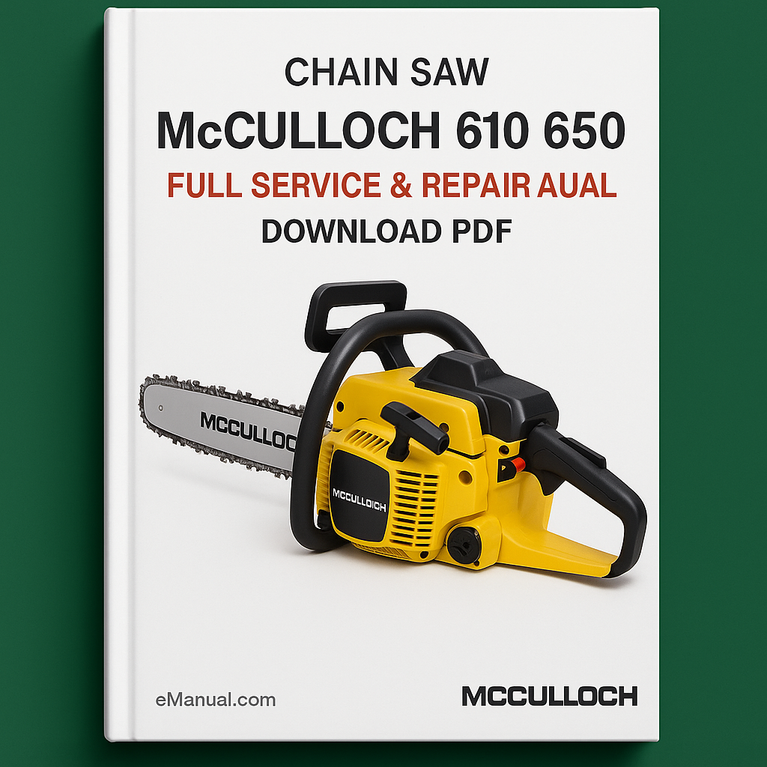 McCulloch 610 650 Chain Saw Full Service & Repair Manual Download PDF