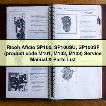 Ricoh Aficio SP100 SP100SU SP100SF (product Code M101 M102 M103) Parts Catalog PDF