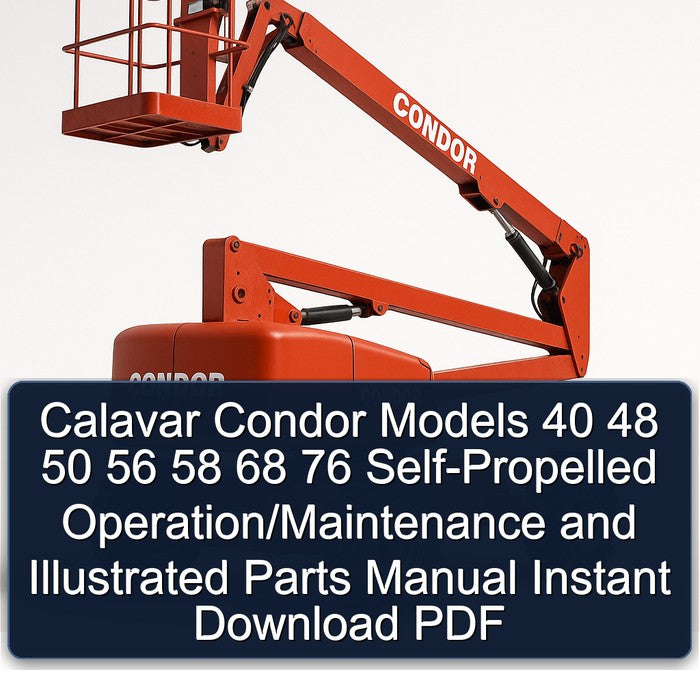 Calavar Condor Models 40 48 50 56 58 68 76 Self-propelled Operation/ Illustrated Parts Catalog PDF