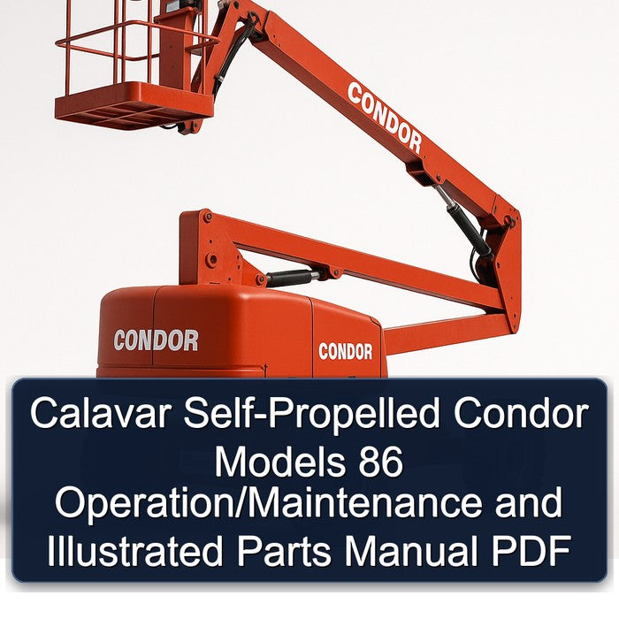 Calavar Self-propelled Condor Models 86 Operation/ Illustrated Parts Catalog PDF