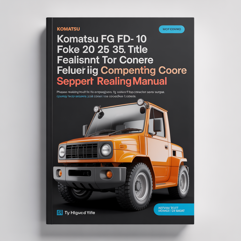Komatsu FG FD-10 15 18 20 25 30 35 Series Forklift Complete Workshop Service Repair Manual