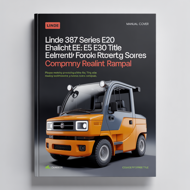 Linde 387 Series E20 E25 E30 E35 Electric Forklift Complete Workshop Service Repair Manual