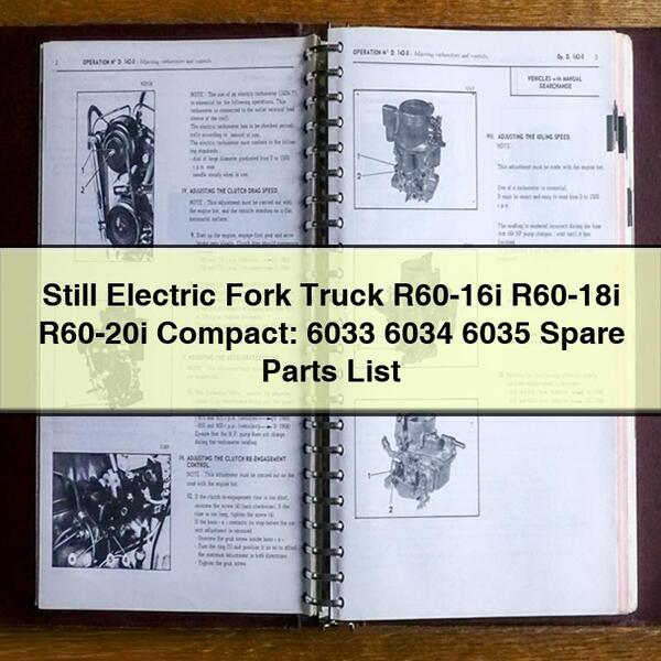 Still Electric Fork Truck R60-16I R60-18I R60-20I Compact: 6033 6034 6035 Spare Parts Catalog PDF