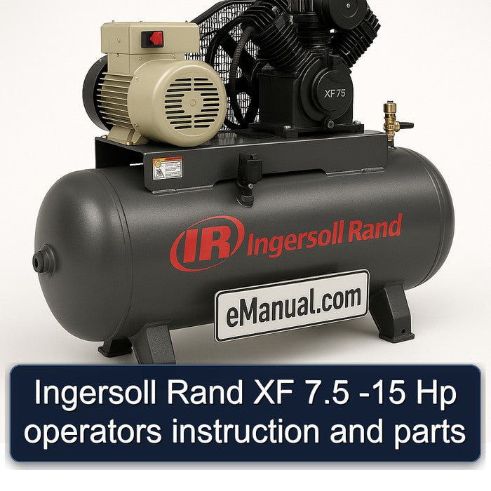 Ingersoll Rand XF 7.5 -15 Hp Operators Instruction Parts Service Repair Workshop Manual PDF
