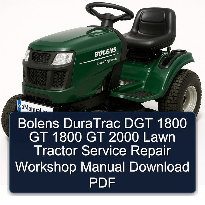 2000 Bolens Duratrac DGT 1800 GT Lawn Tractor Service Repair Workshop Manual PDF