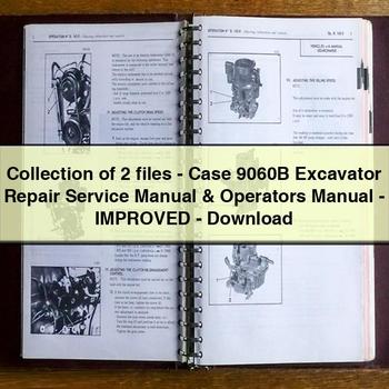 Collection of 2 files - Case 9060B Excavator Repair Service Manual & Operators Manual - Improved - Download PDF