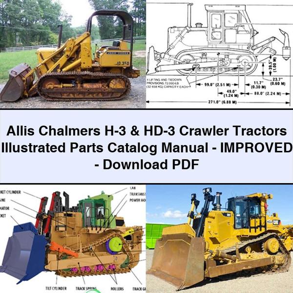 Allis Chalmers H-3 HD-3 Crawler Tractors Illustrated - Improved Parts Catalog PDF