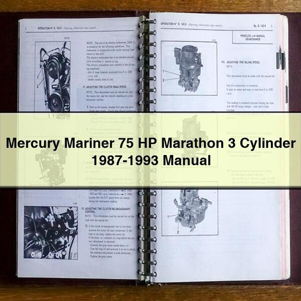Mercury Mariner 75 HP Marathon 3 Cylinder 1987-1993 Manual