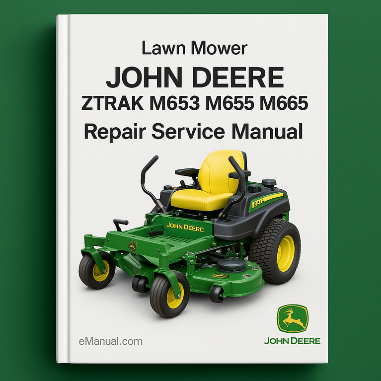 John Deere ZTRAK M653 M655 M665 Lawn Mower Repair Service Manual