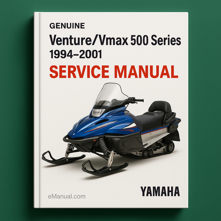 Genuine Yamaha Venture/Vmax 500 Series 1994-2001 Snowmobile Service Manual 1995 1996 1997 1998 1999 2000